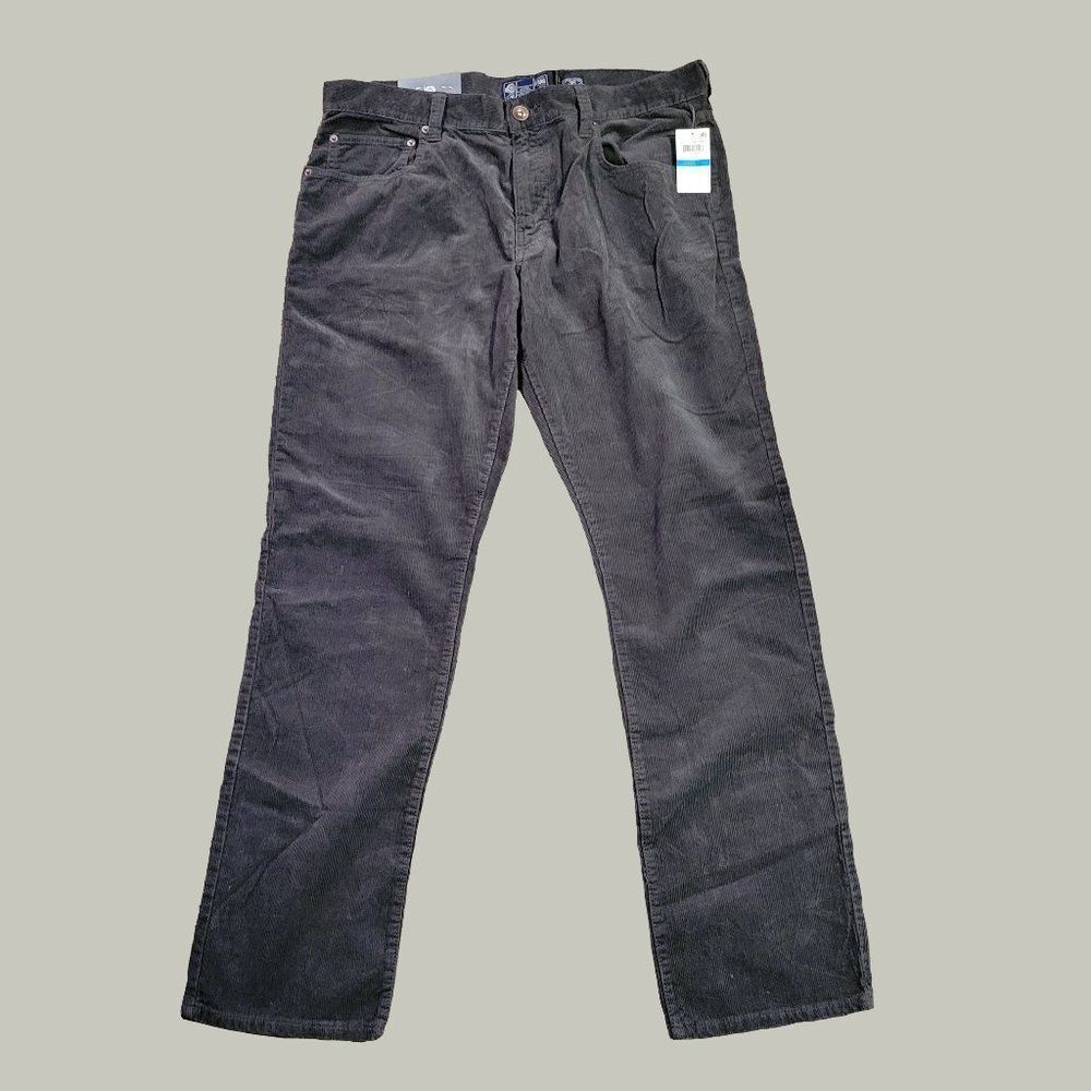 American Rag Mens Corduroy Jeans Gray Size 36W X 32L NWT New Slim Straight